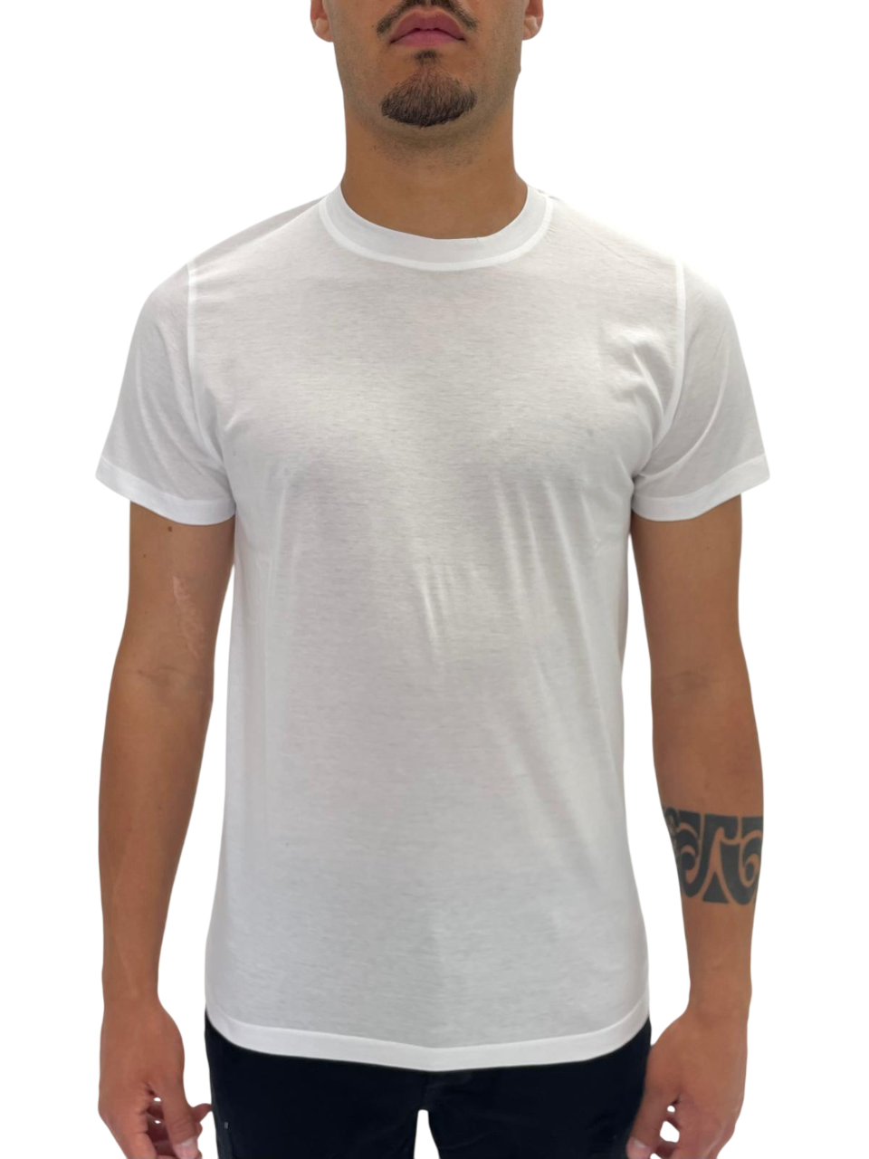 T-SHIRT BIANCA IN MISTO COTONE